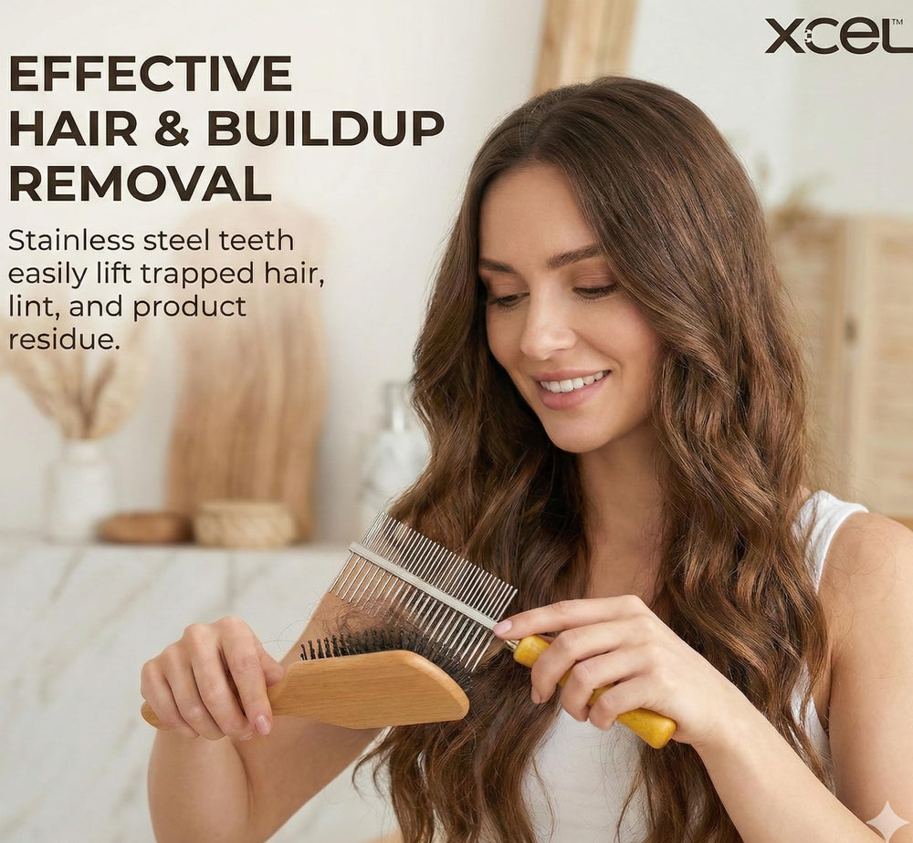XCEL cleaner tool suited for home or salon brush upkeep