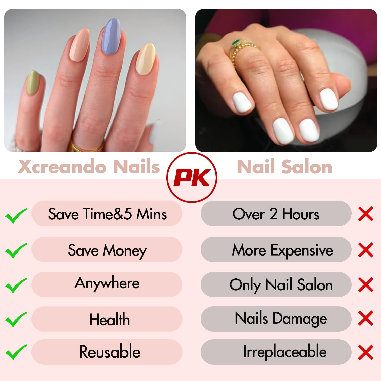 Uso diario XCREANDO uñas, adecuado para rutina y eventos
