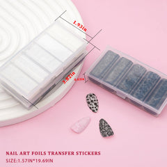 XEAOHESY black white lace flower transfer sticker creates chic nail art.