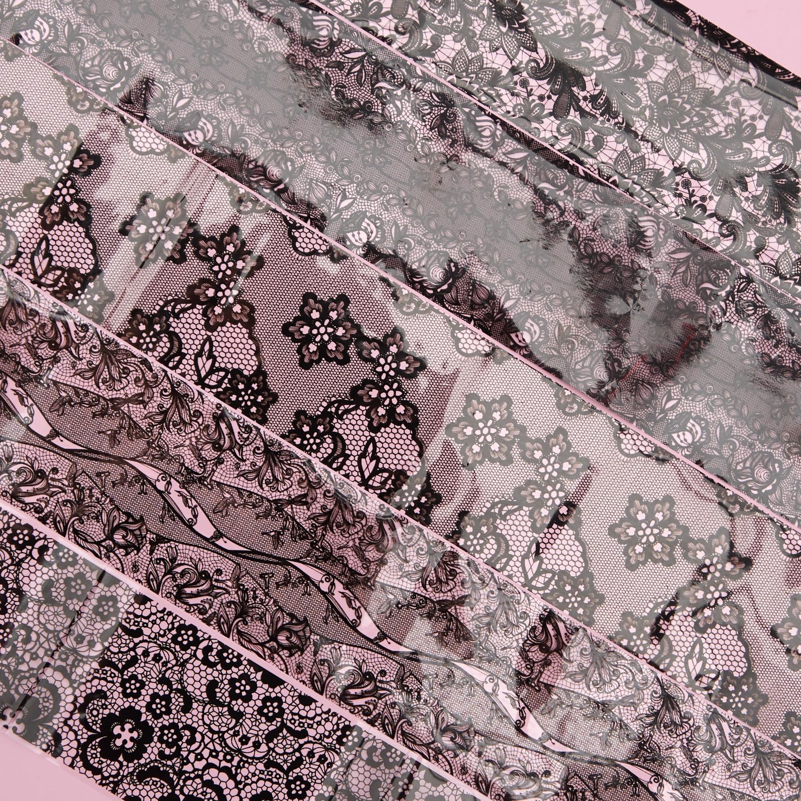 XEAOHESY large lace design foil sheet applies quickly for a salon look.