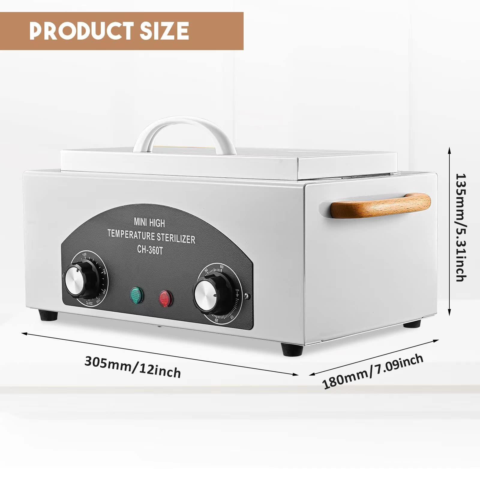 XESSCARE Soiiw sterilizer control panel shows temperature and timer for safe operation.