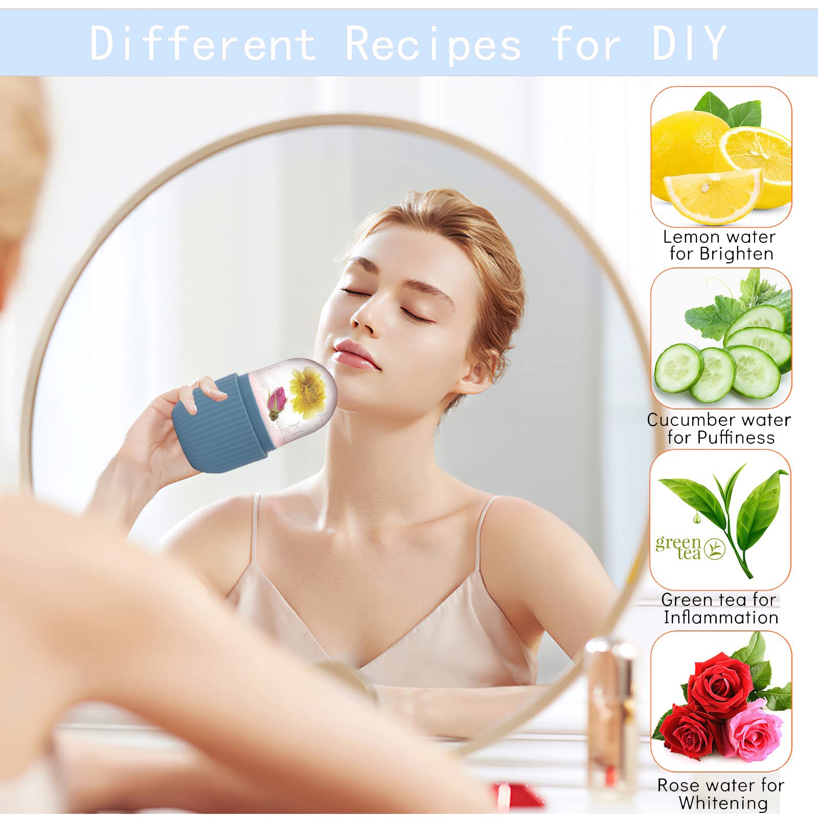 XHJRI Ice Cube Roller for neck provides refreshing skin massage.