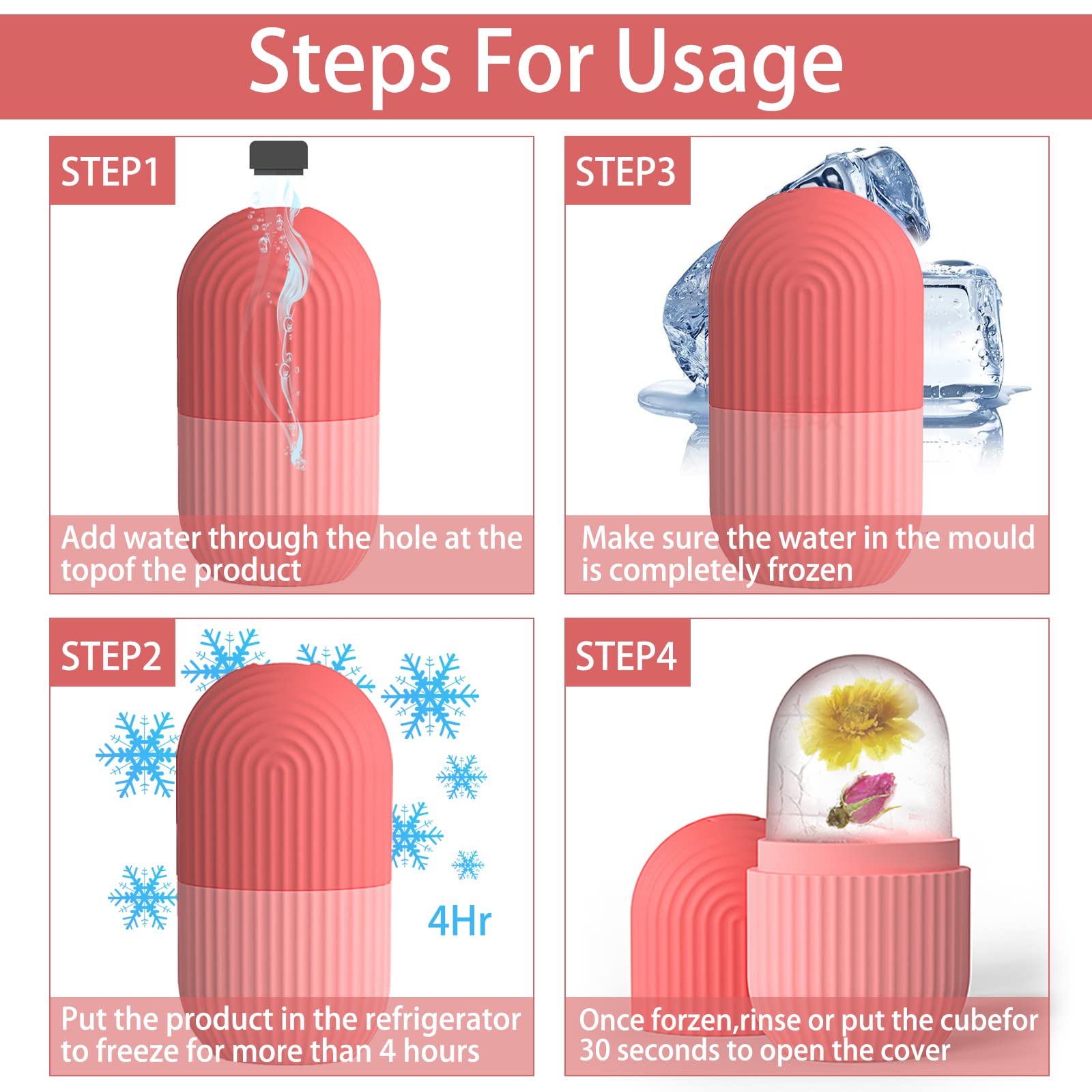 XHJRI pink-design ice cube roller adding color to skincare ritual