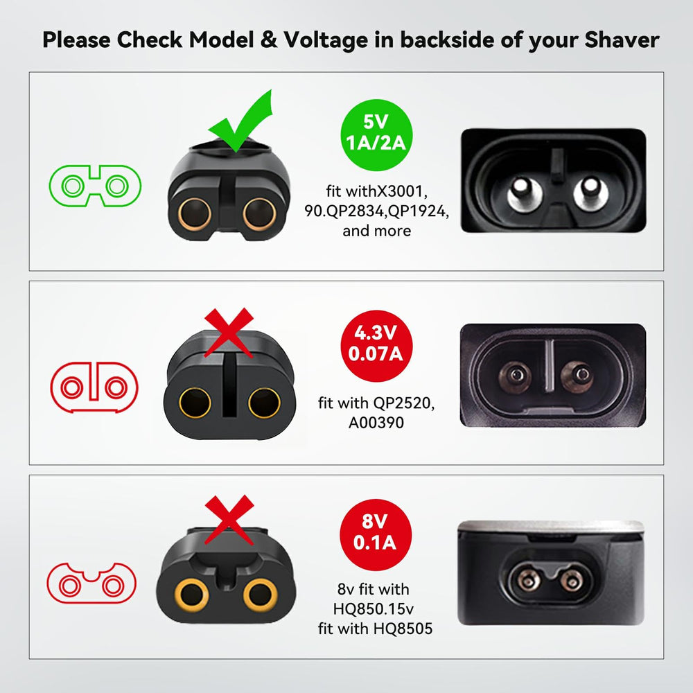 XIANG BAI QUAN 5V charger for One Blade QP4631—steady 1000mA charge for quick grooming.