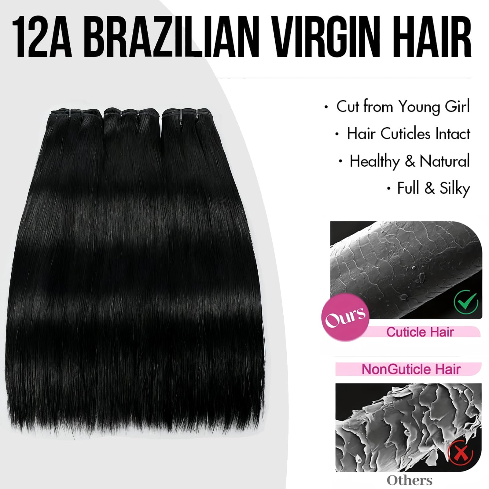 XIANYUN straight hair bundles in 16 inches for natural length.