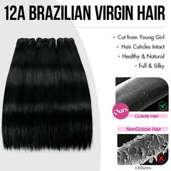 XIANYUN straight hair bundles in 16 inches for natural length.