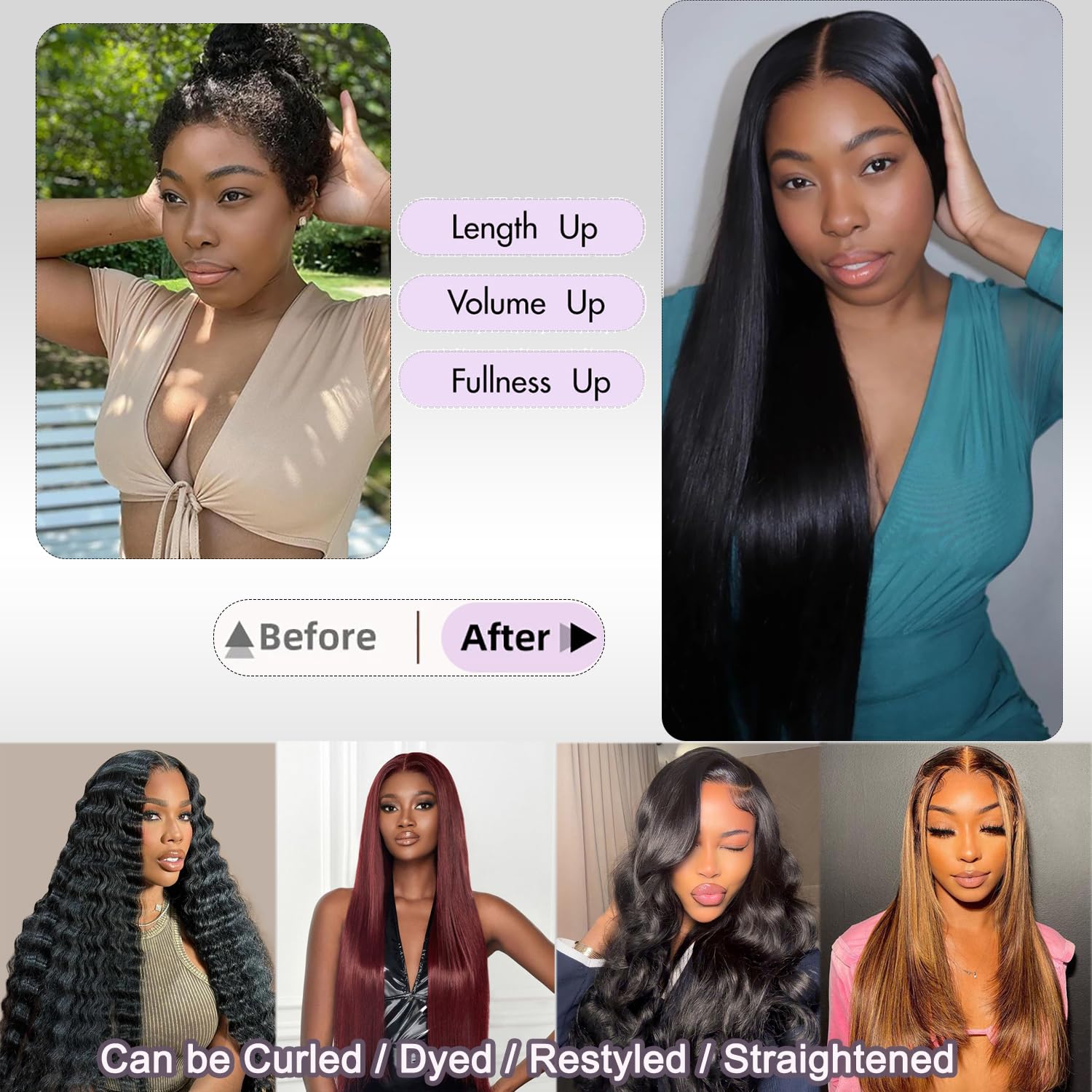XIANYUN 20-inch straight bundles provide fuller, dramatic length.