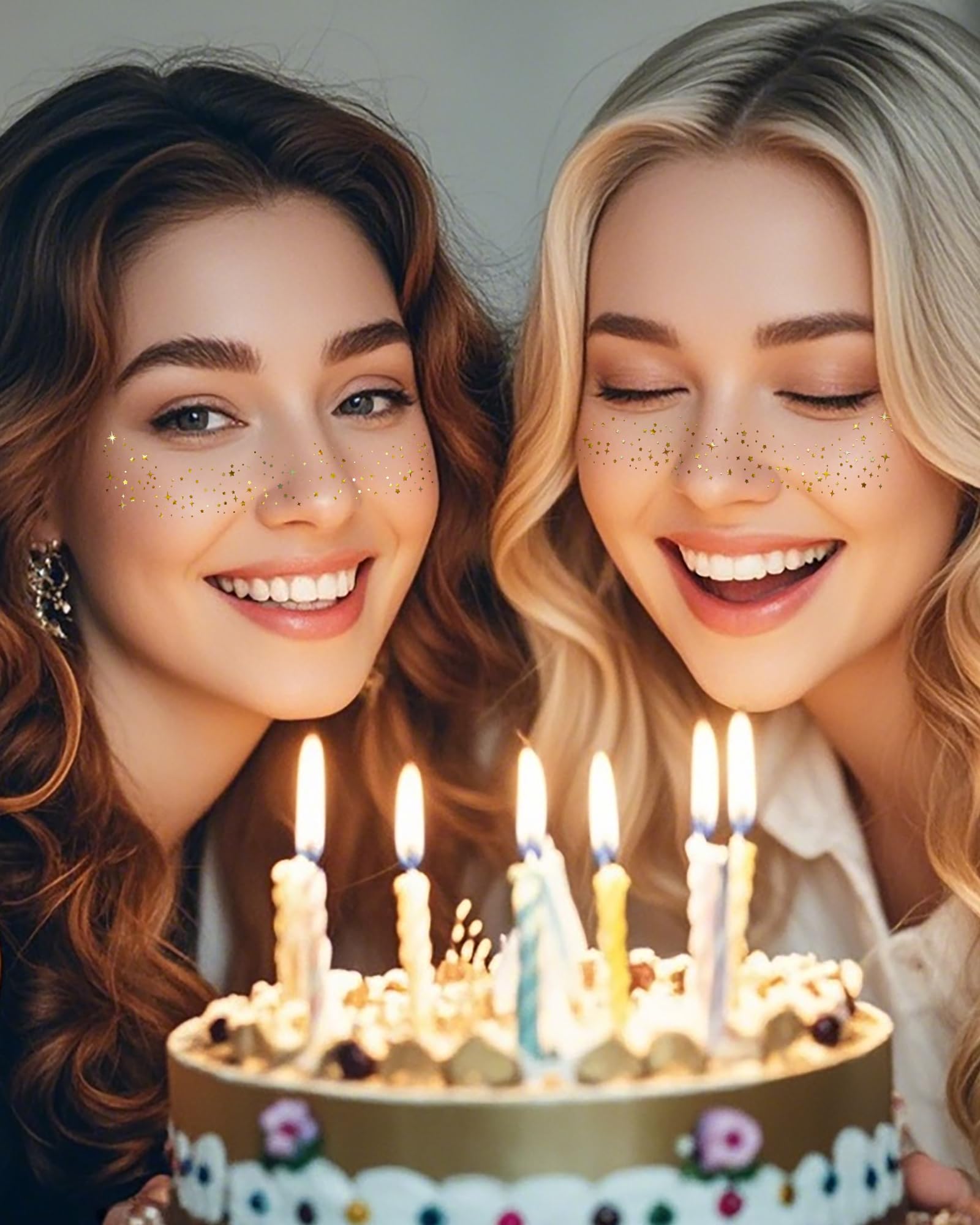 XICZH detalles faciales brillantes, efecto luminoso para fiestas artísticas.