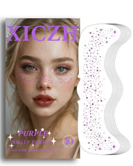 XICZH Glitter Freckles púrpura: aplicación facial rápida y sencilla.