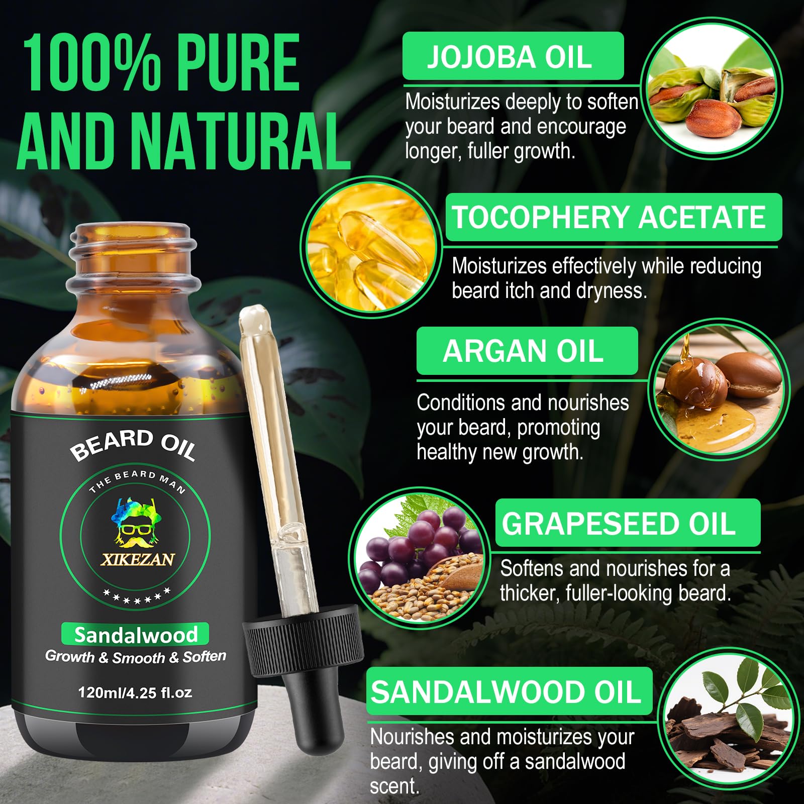 XIKEZAN argan and jojoba oil blend for healthier-looking beard