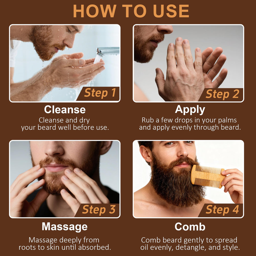 XIKEZAN beard oil set unscented for fragrance-free care