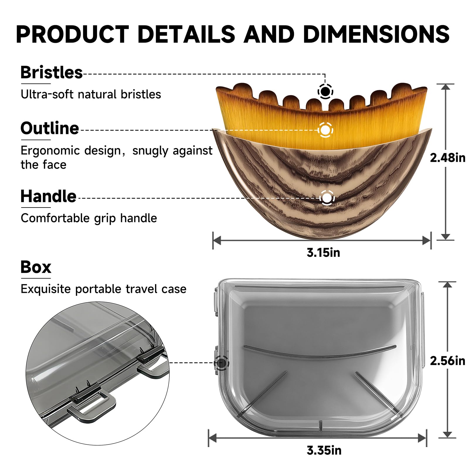 XILIUYUZ close-up bristles detail highlights triple reinforced design
