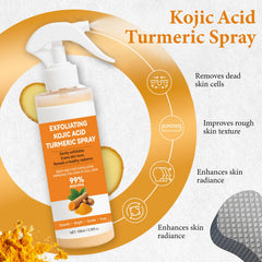 XILRVON Kojic Turmeric Spray con ingredientes clave para tono uniforme.