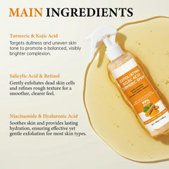 XILRVON Kojic Turmeric Spray con niebla fina para exfoliación suave.