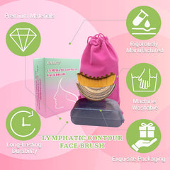 XINARIO Lymphatic Contour Brush compact size fits travel bag for on-the-go care.
