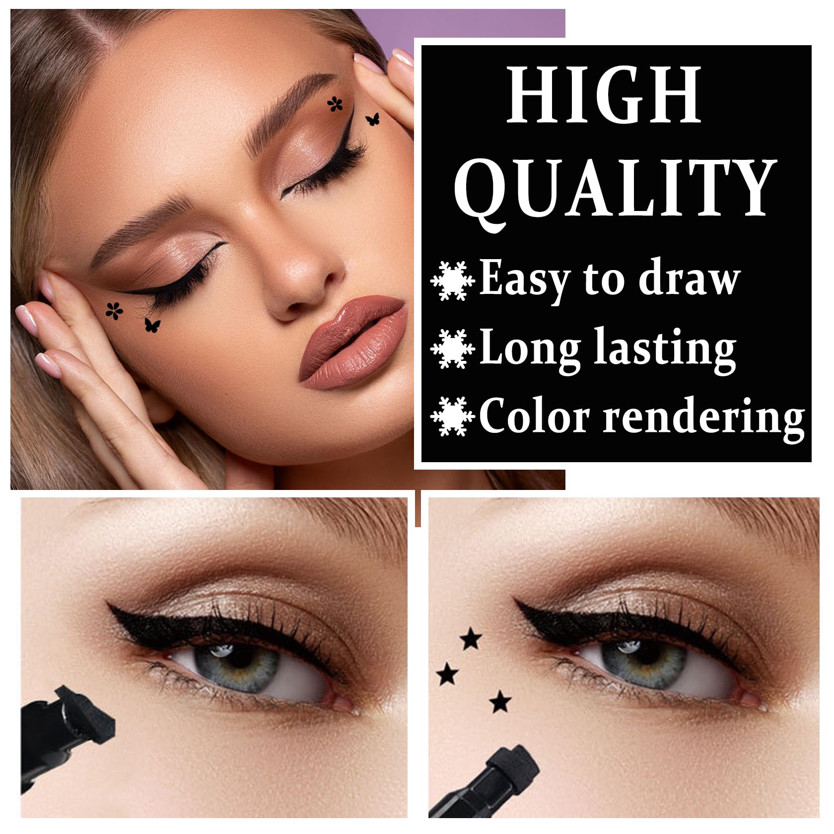 XINGXYUEL eyeliner stamp triangle creates modern geometric eyeliner looks.