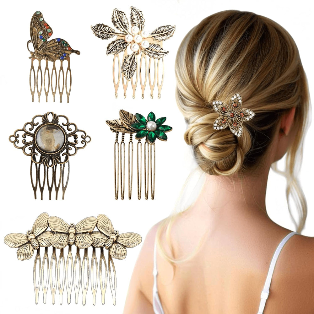 XINHONGJIN peines vintage mariposa, detalle elegante para peinado de boda
