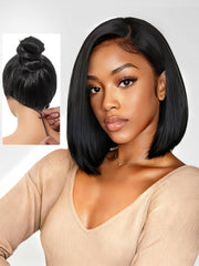 Xinjiju Bob Glueless Wig front view for daily wear and natural hairline.