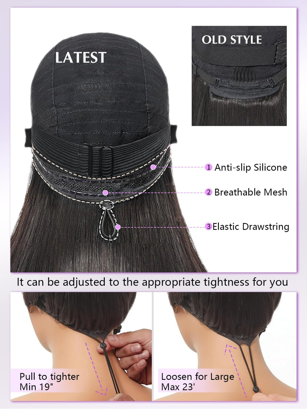 Xinjiju Bob Glueless Wig human hair offers soft, smooth texture for daily use.