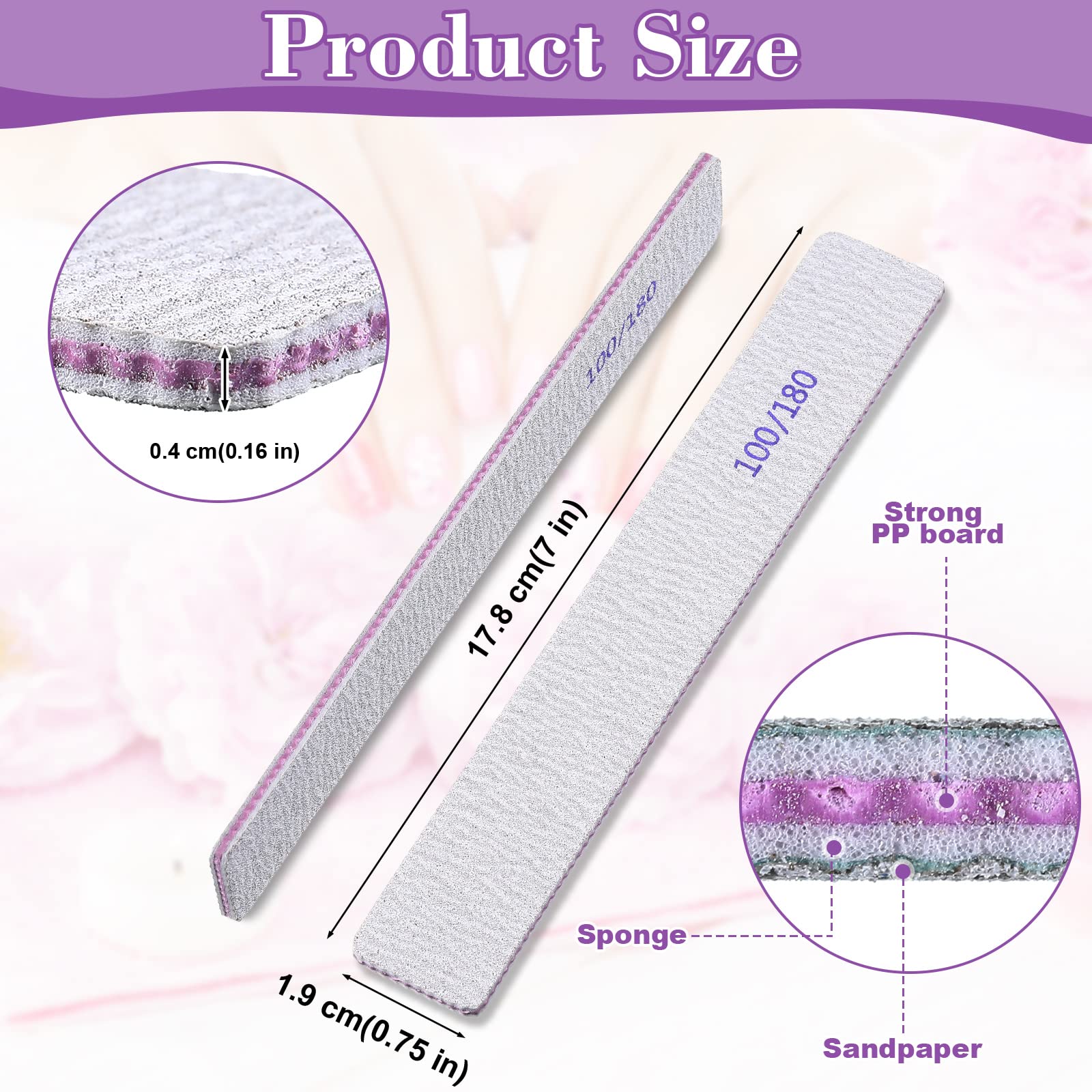 Xinnun emery board with comfortable handle and rounded corners