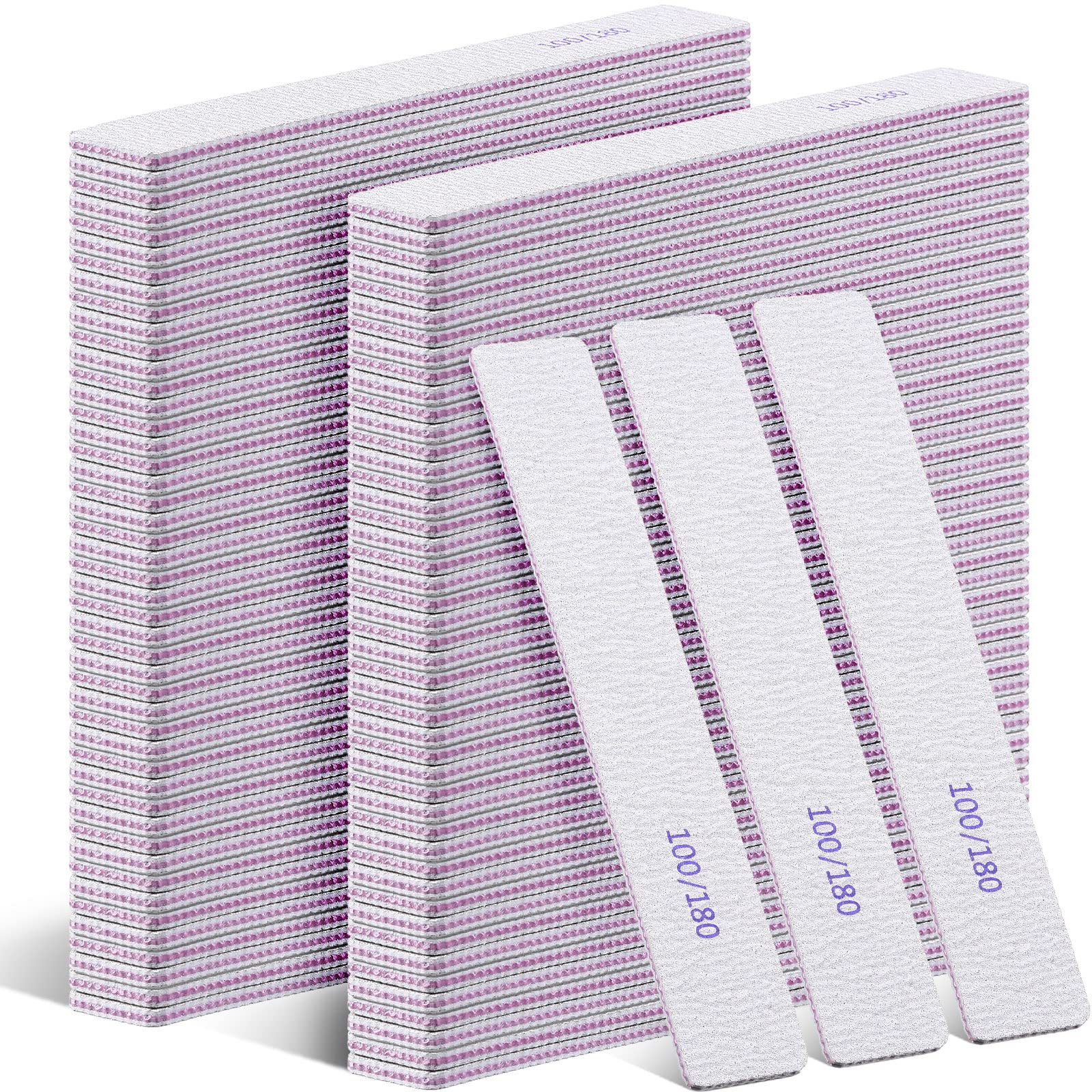 Xinnun nail files 100/180 grit bulk pack for quick shaping