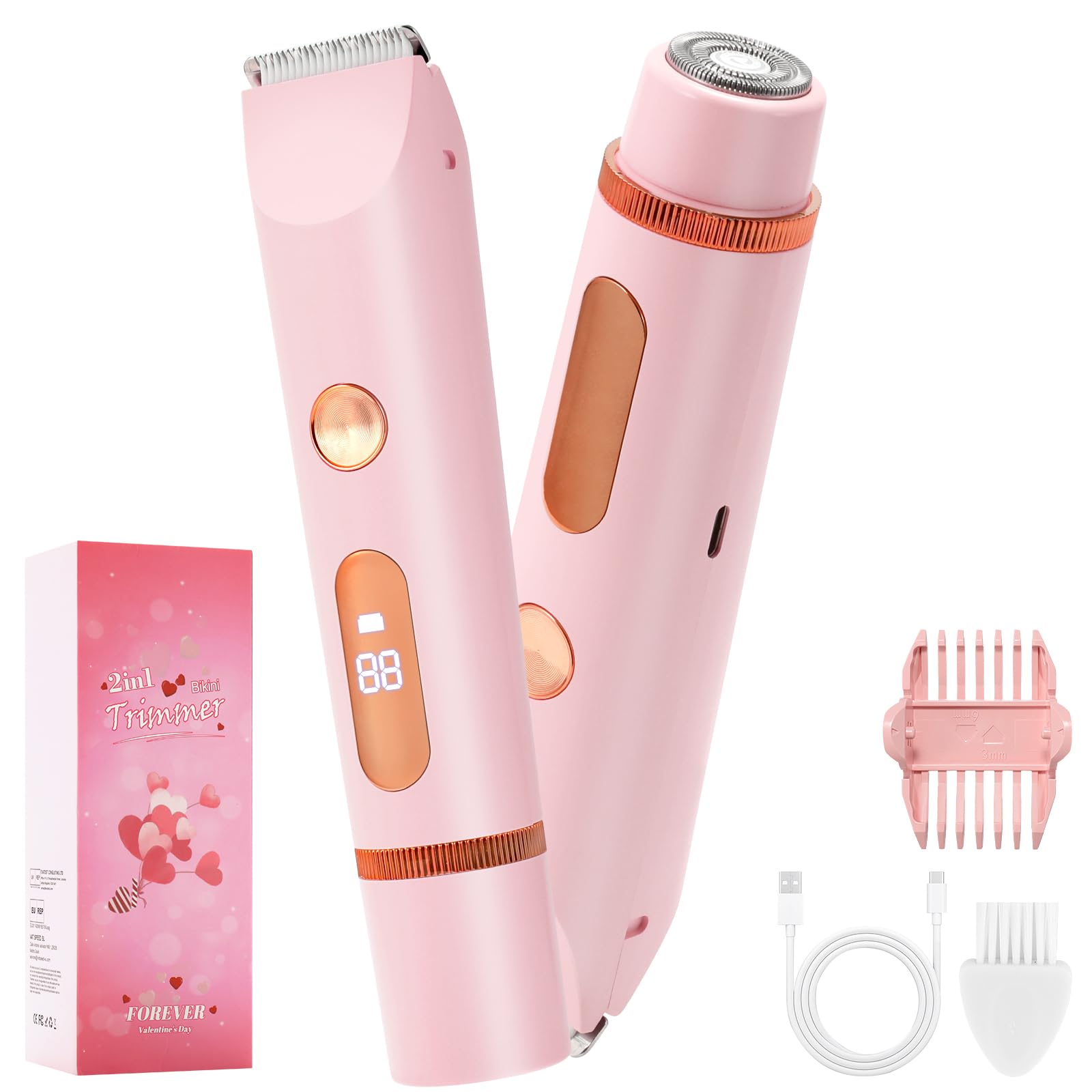 Xinvinx 2-in-1 Women's Electric Razor for close shave on legs and underarms