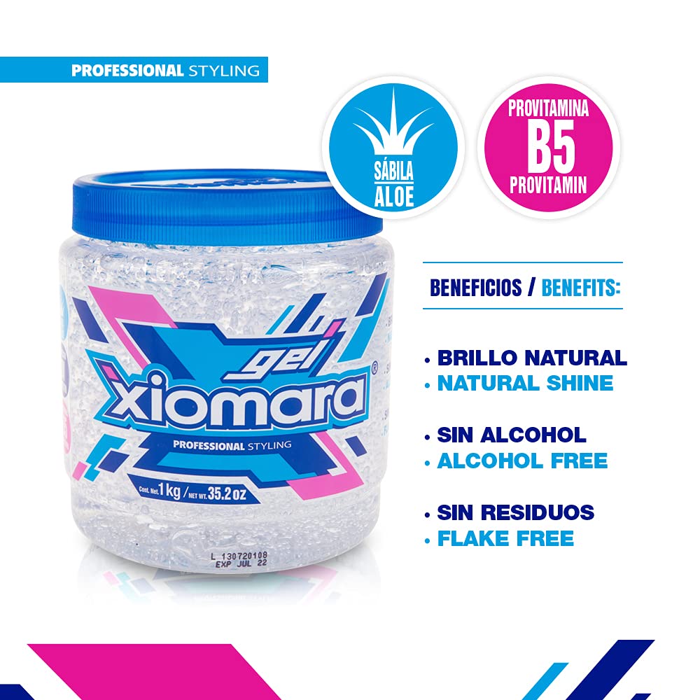 Etiqueta sin alcohol en Xiomara gel profesional de aloe vera