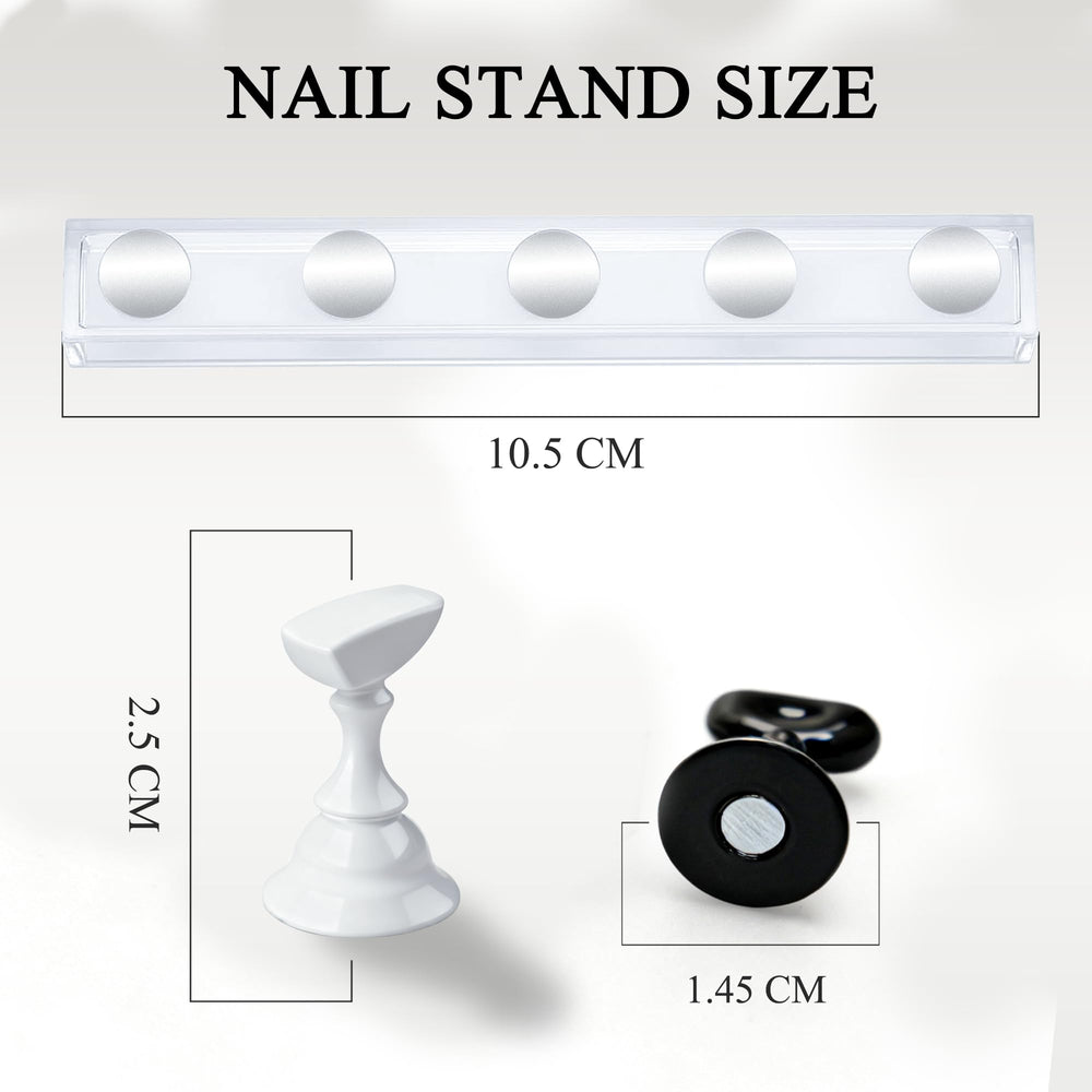 XIRON nail art display collection organized on compact stands