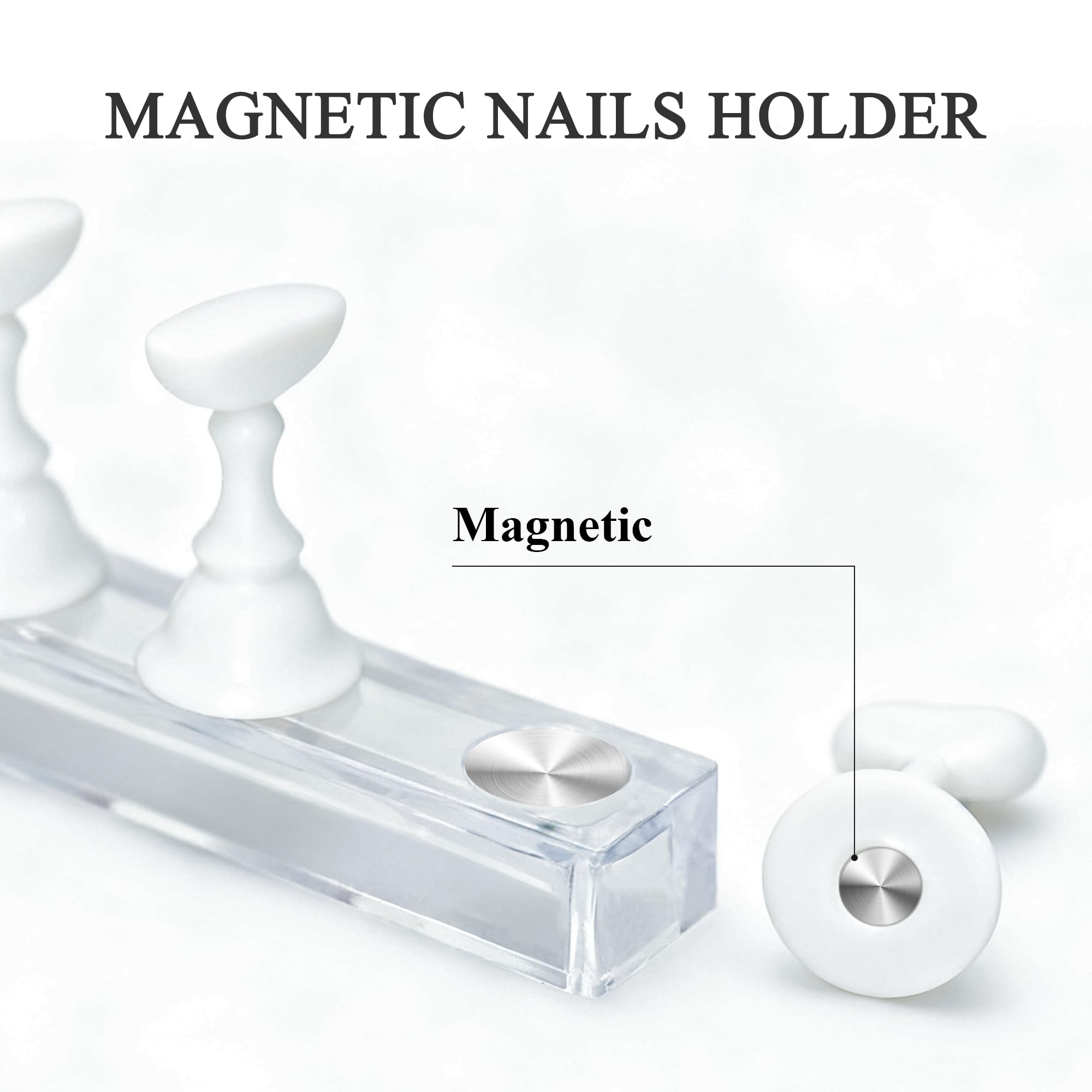 XIRON nail art display stands with magnetic base for stable designs