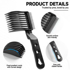 Xisilin Blend Friend Fade Comb with ergonomic handle: lightweight grip reduces fatigue during fades.