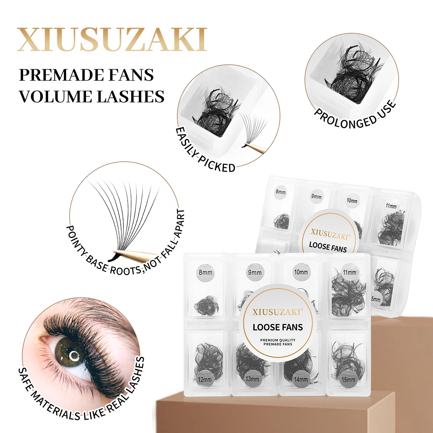 XIUSUZAKI loose fan collection 10D for dramatic volume.