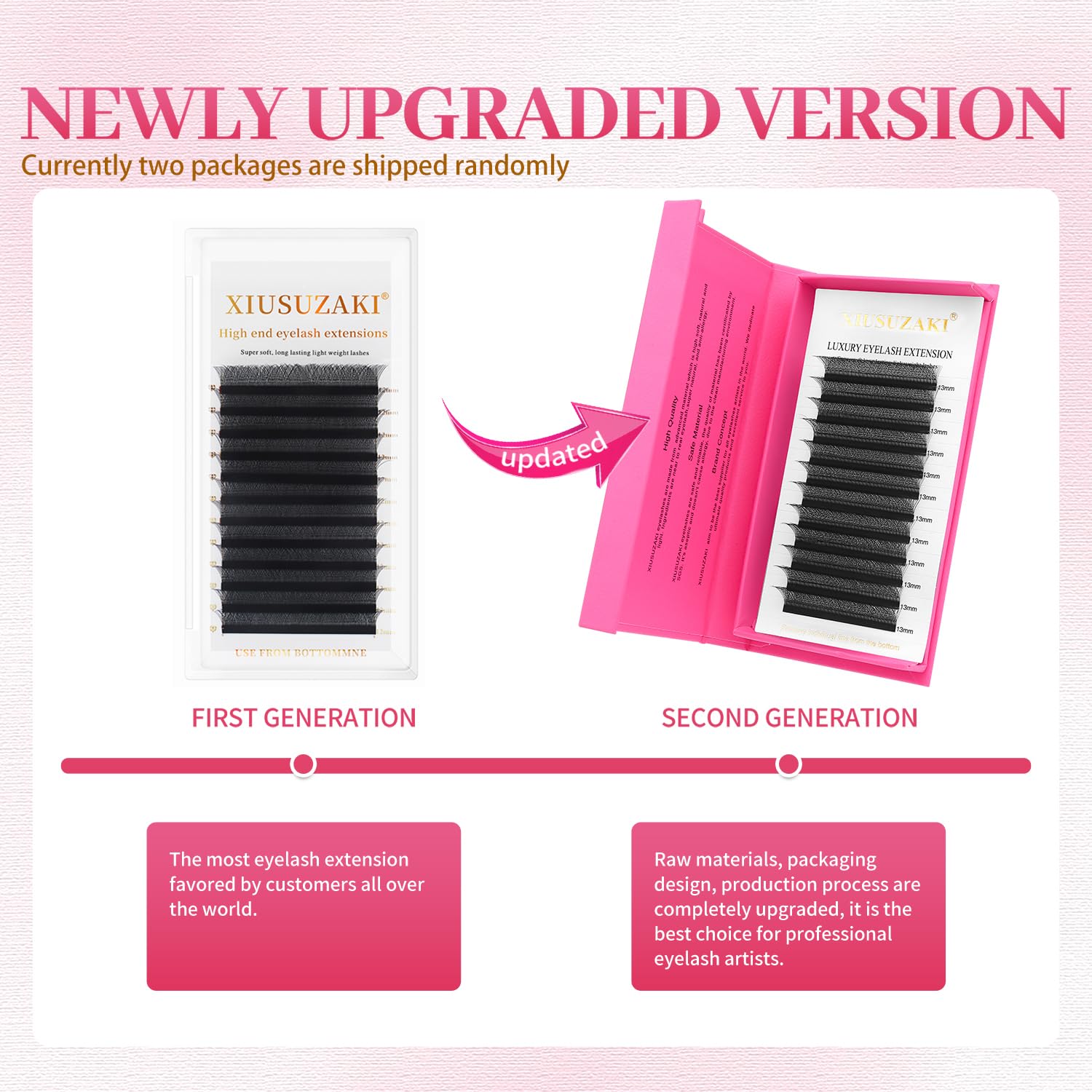 XIUSUZAKI matte-black lash collection for natural look and comfortable wear.