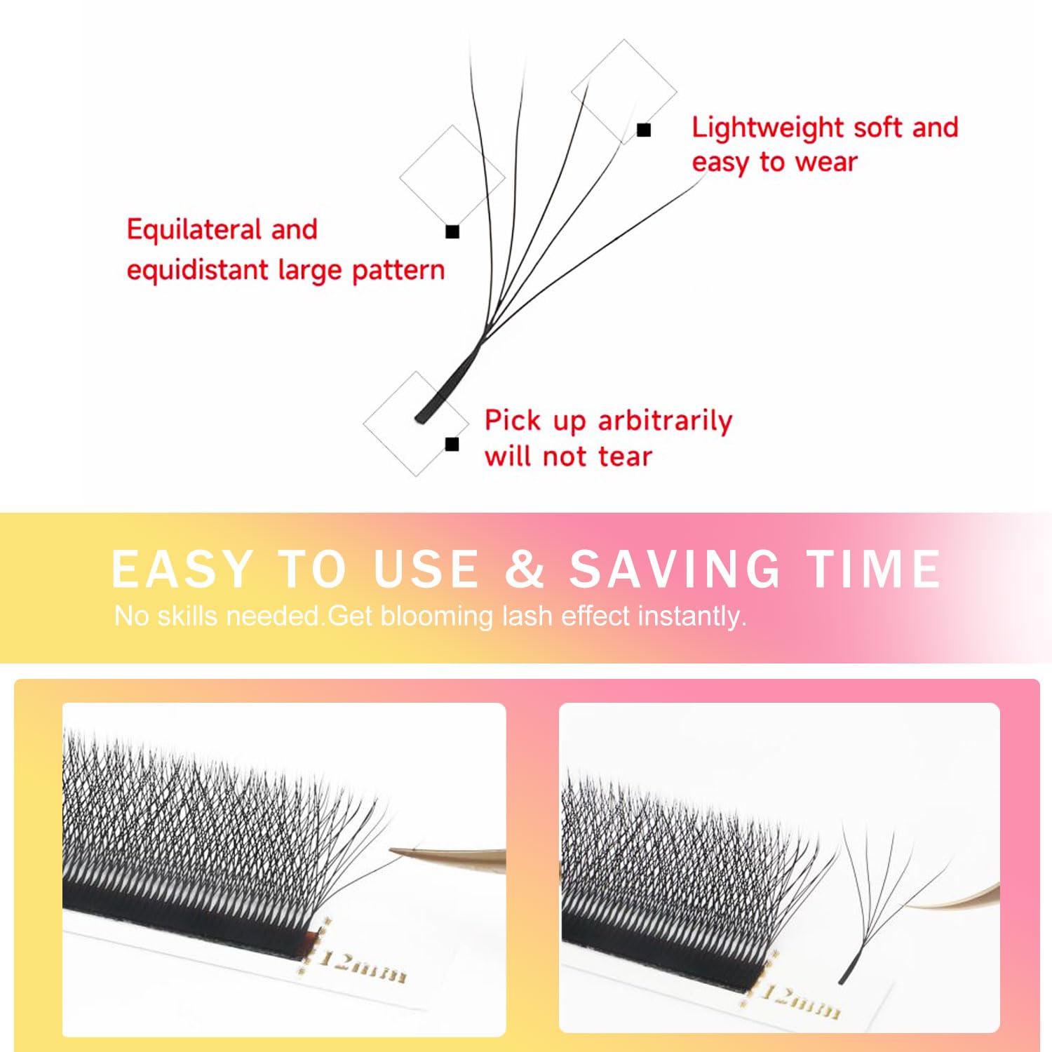 XIUSUZAKI YY-shape lashes ideal for beginner-friendly, quick lash crafting.