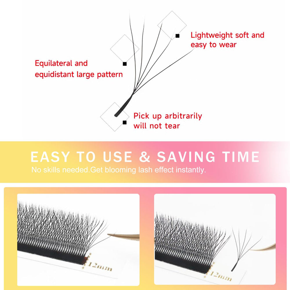 XIUSUZAKI YY-shape lashes ideal for beginner-friendly, quick lash crafting.