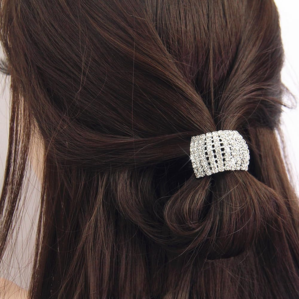 Coletero elástico Xiwstar con cristales brillantes para estilos con encanto.