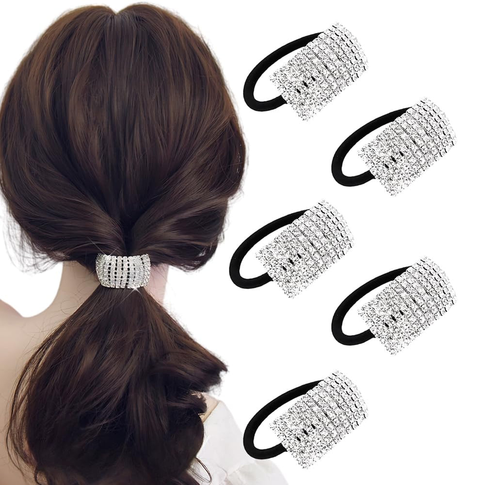 Diadema elástica Xiwstar con cristales para uso diario y peinados elegantes.