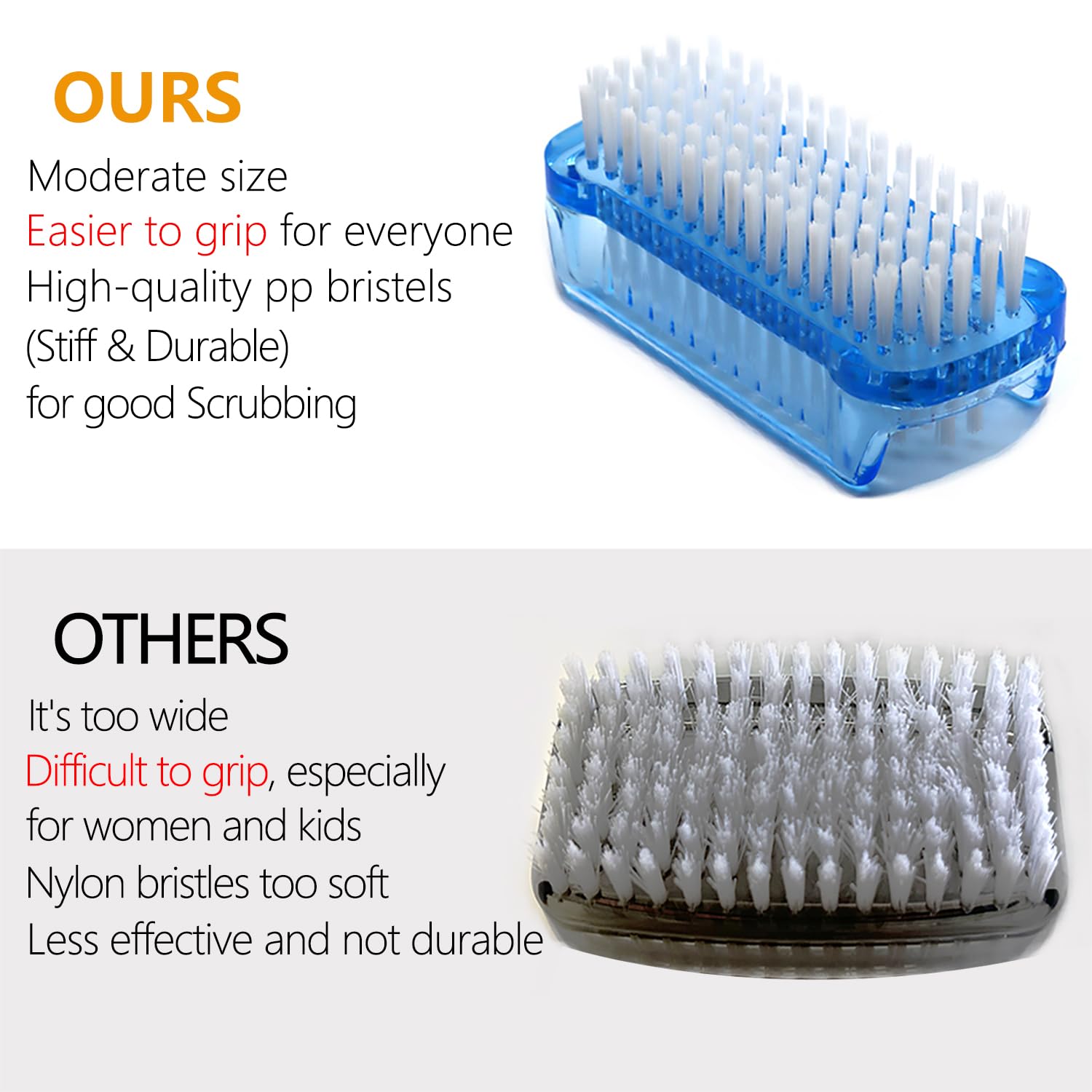 Xjinmin nail brush bristles close-up showing cleaning power