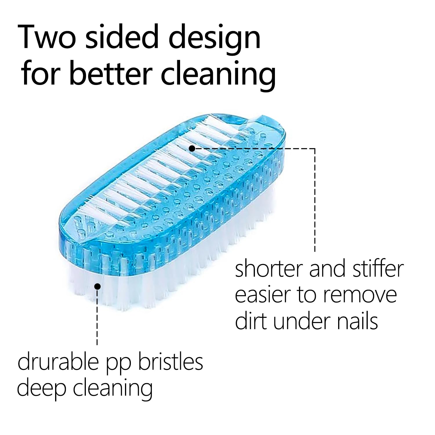 Xjinmin nail brush shorter stiffer bristles for under nail dirt removal
