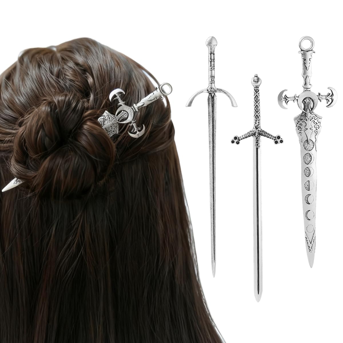 XJYHDY horquilla de cabello espada con detalle elegante para looks góticos