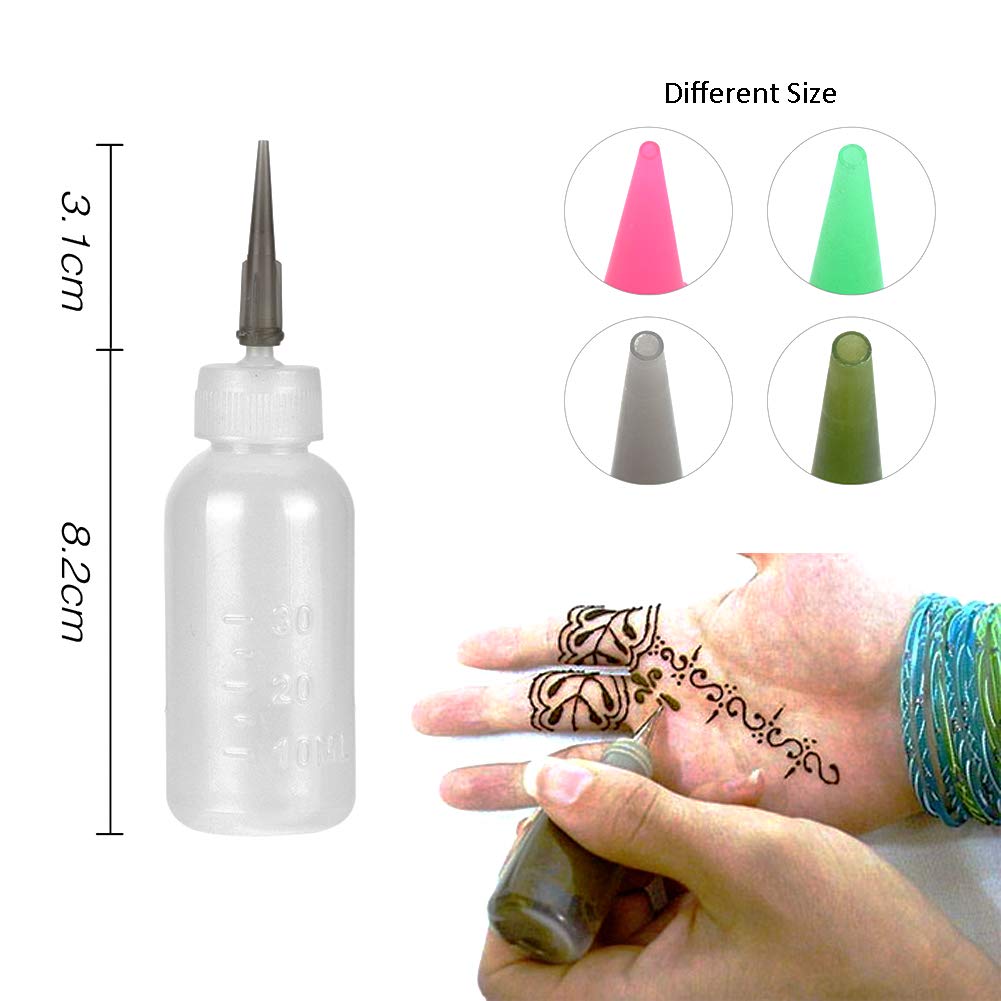Xmasir Jagua Henna nozzle set offers sixteen sizes for detailed lines