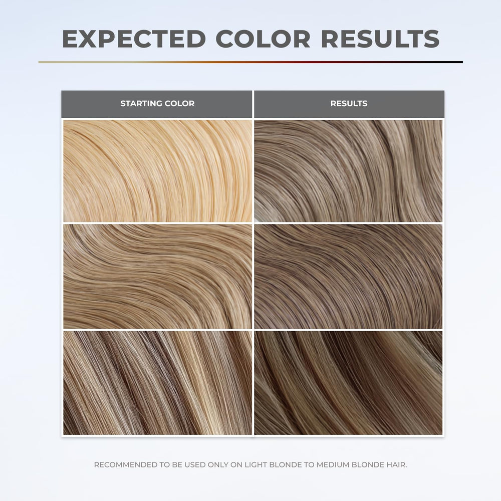 XMONDO Ash Blonde color deposit showing tonal depth and saturation
