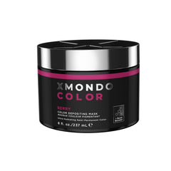 XMONDO Berry Hair Color bottle pouring reveals rich semi-permanent pigment