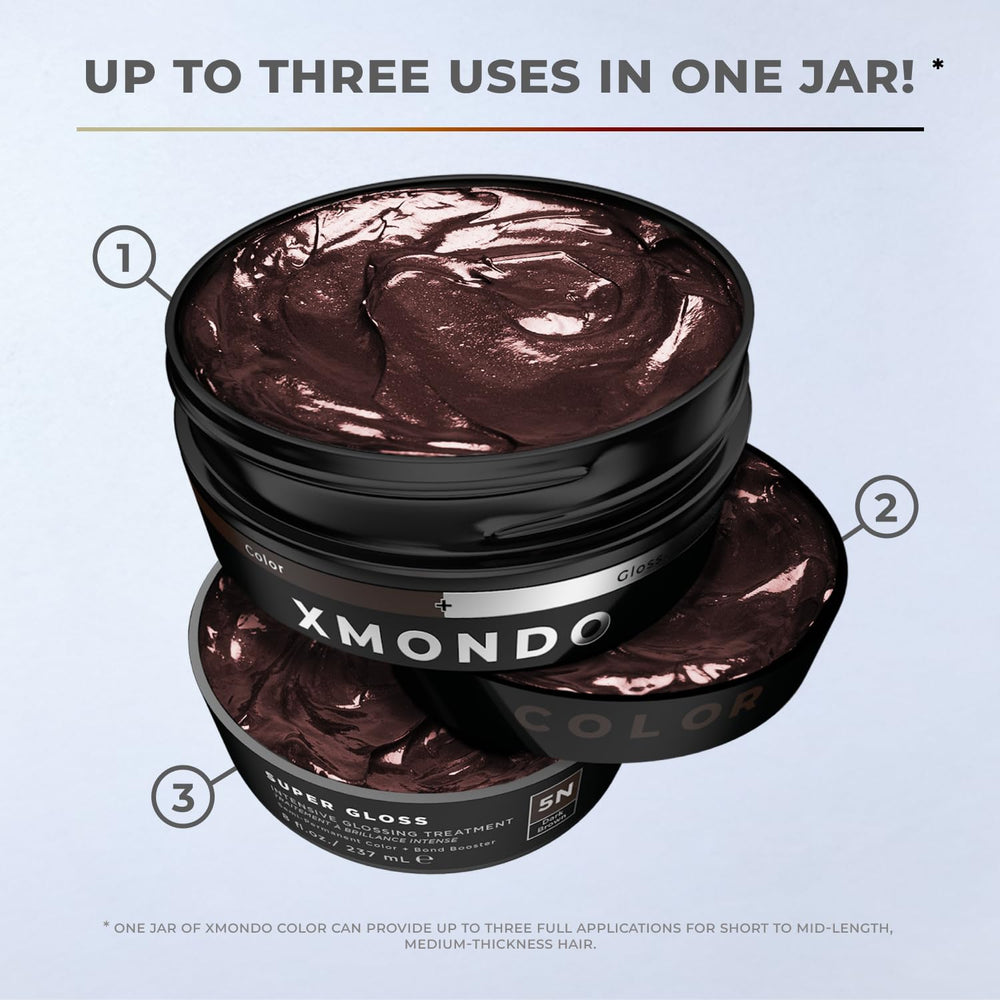 XMONDO Color 5N Dark Brown brunette shine and glow on hair