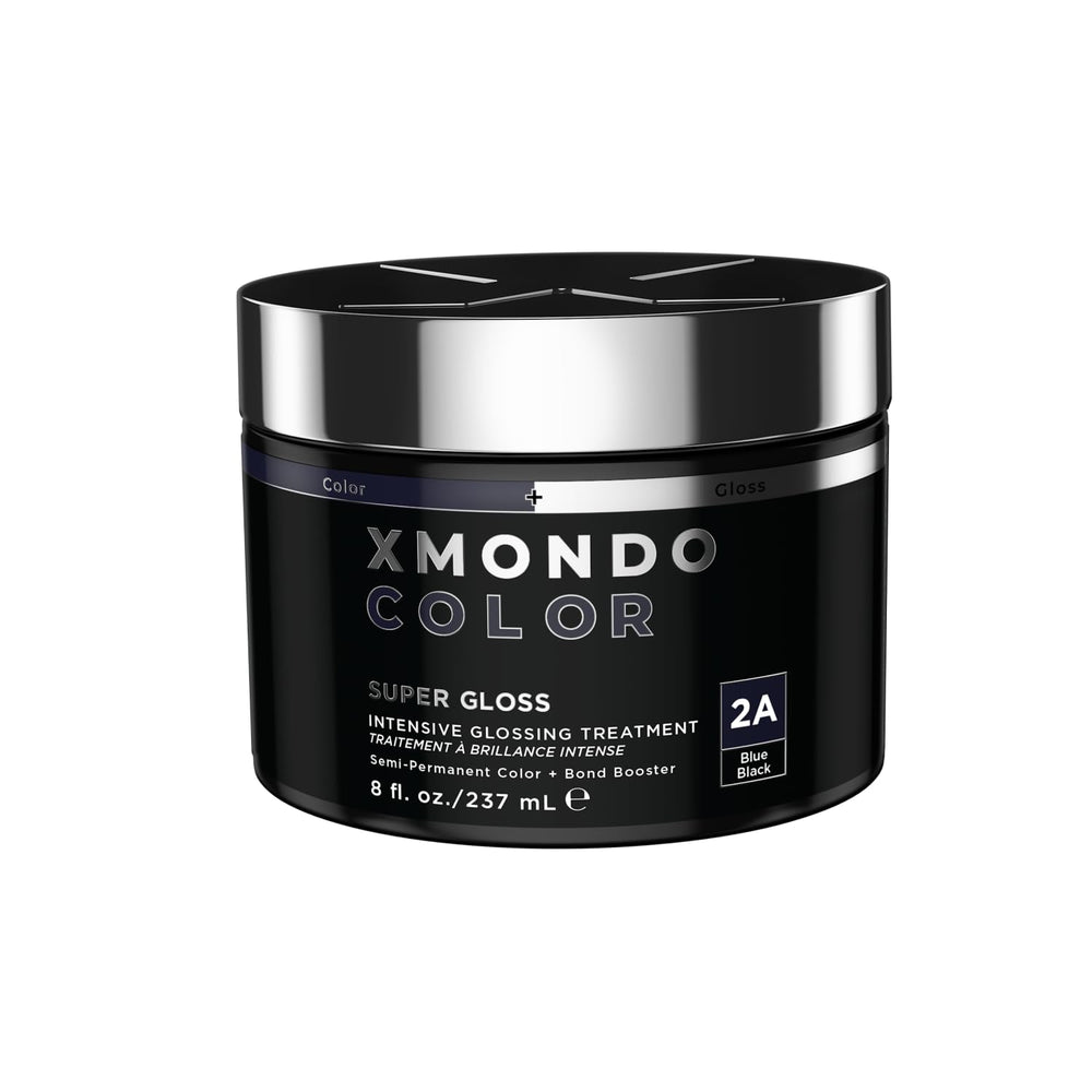 XMONDO Color Blue-Black depositing mask bottle shows rich gloss and hydration.