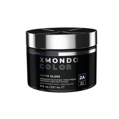 XMONDO Color Blue-Black depositing mask bottle shows rich gloss and hydration.