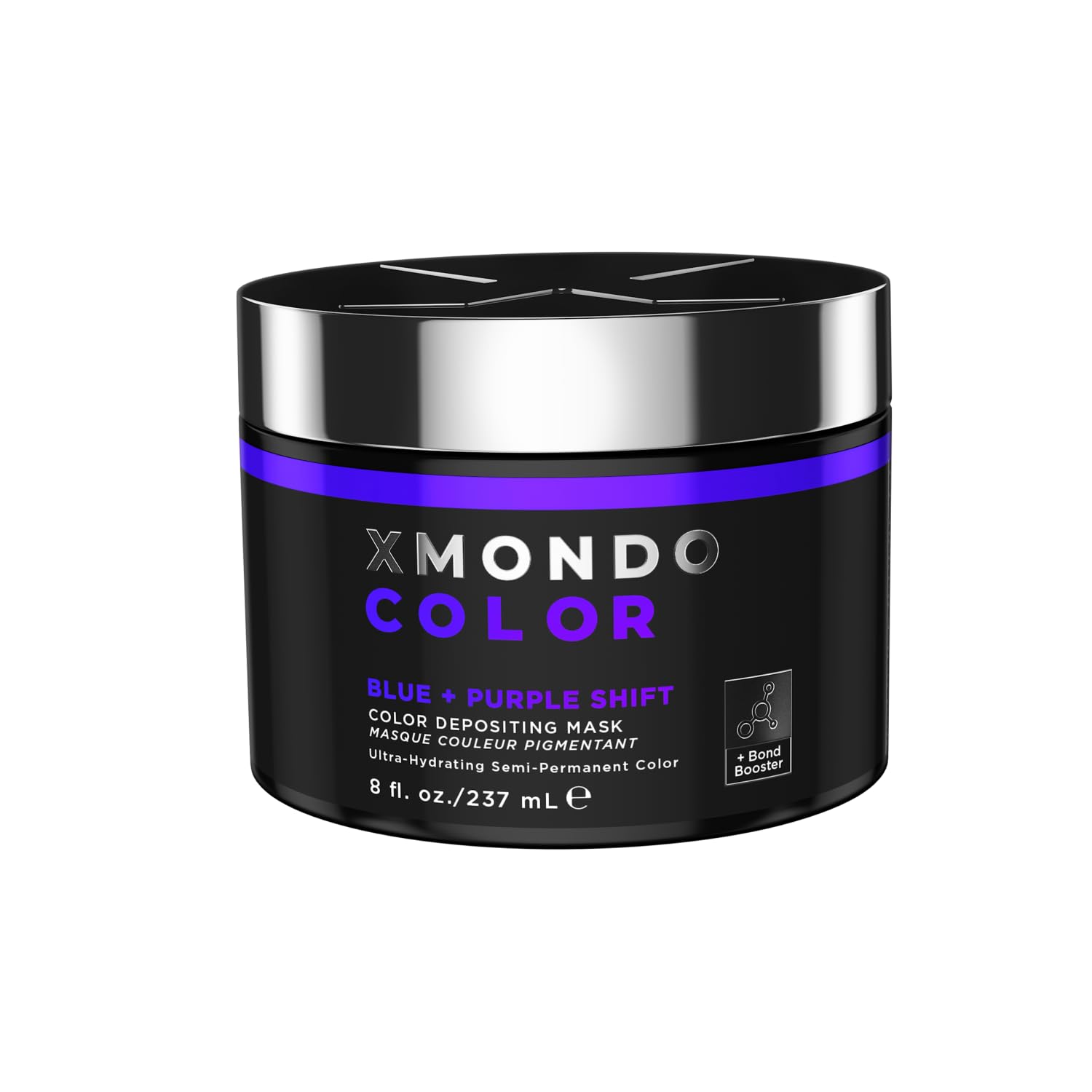 XMONDO Color Blue + Purple Shift bottle front view, highlighting dynamic shade potential.