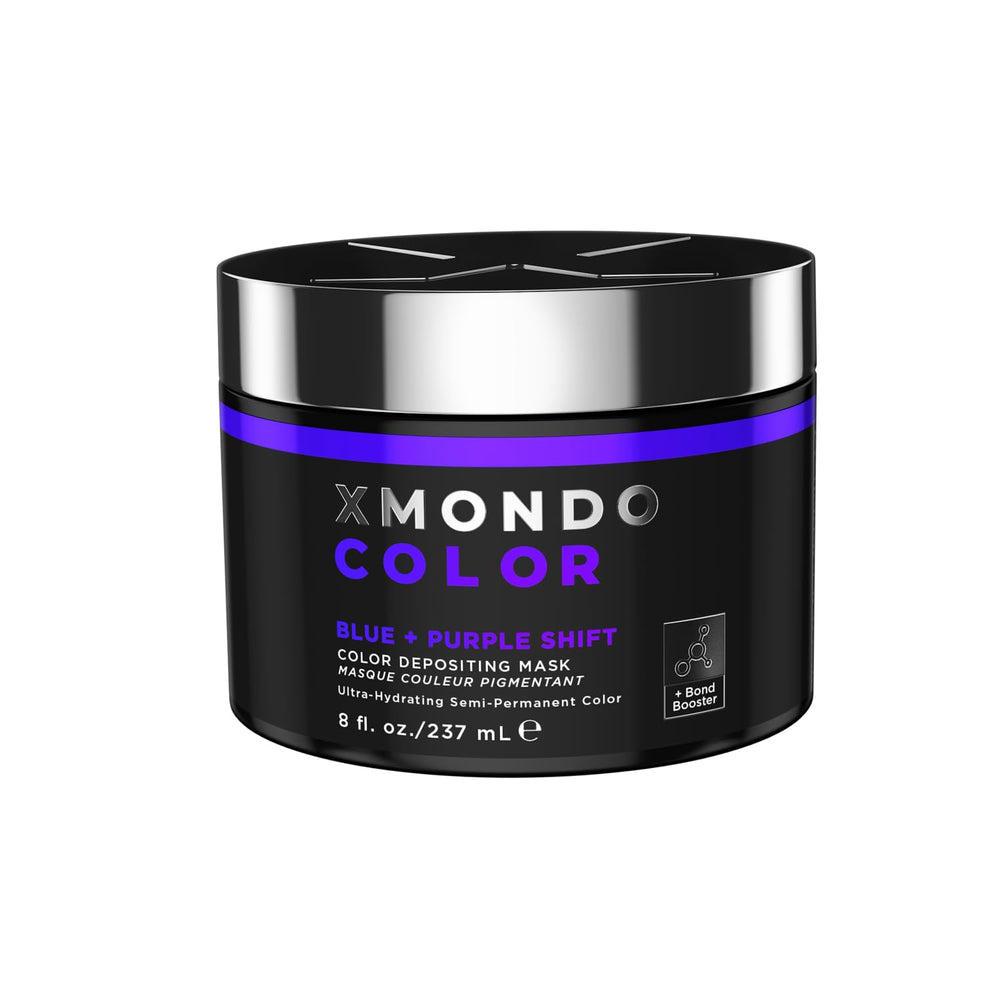 XMONDO Color Blue + Purple Shift bottle front view, highlighting dynamic shade potential.