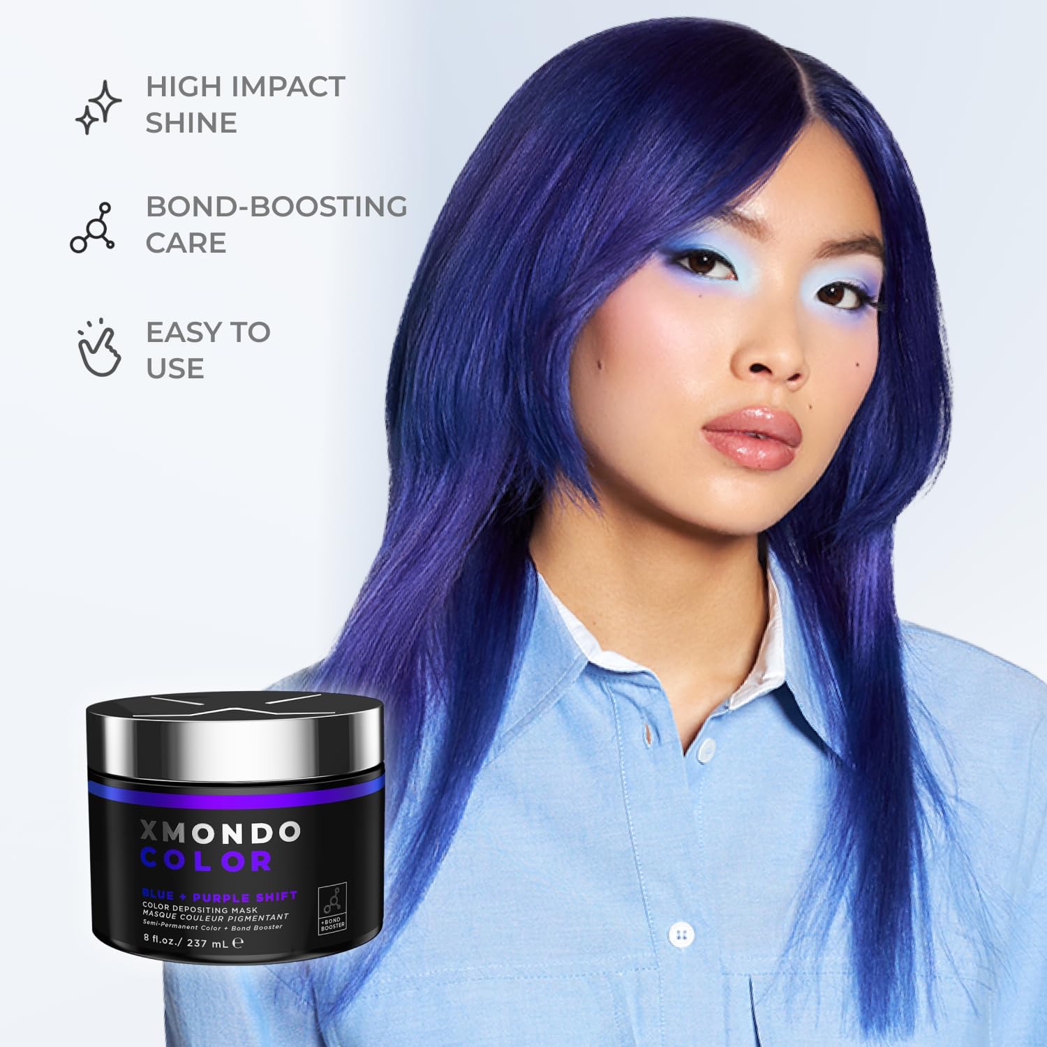 XMONDO Color application on strands with gloves ensures even saturation.