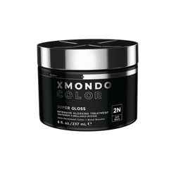 XMONDO Color Soft Black bottle closeup highlights gloss and bond-boosting hydration.