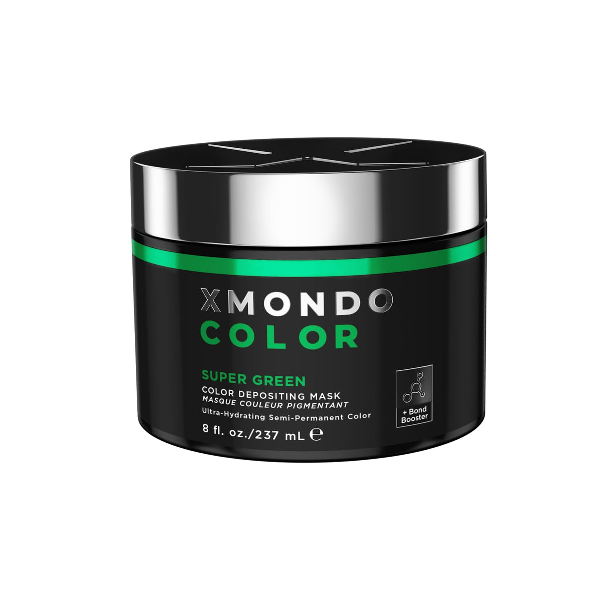 XMONDO Color Super Green bottle application for vibrant pigment deposit